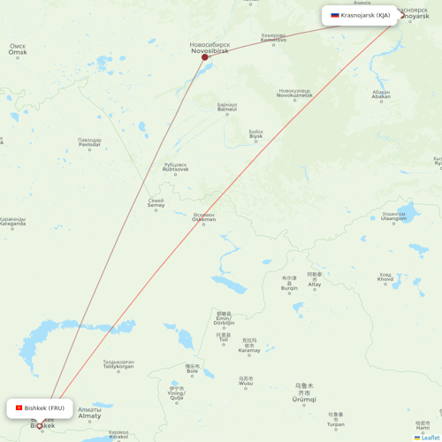 Avia Traffic Company flights between Krasnojarsk and Bishkek