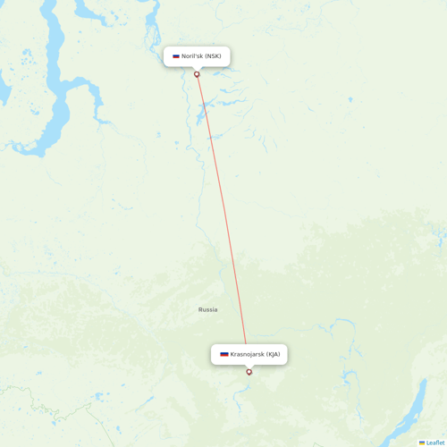 NordStar Airlines flights between Krasnojarsk and Noril'sk