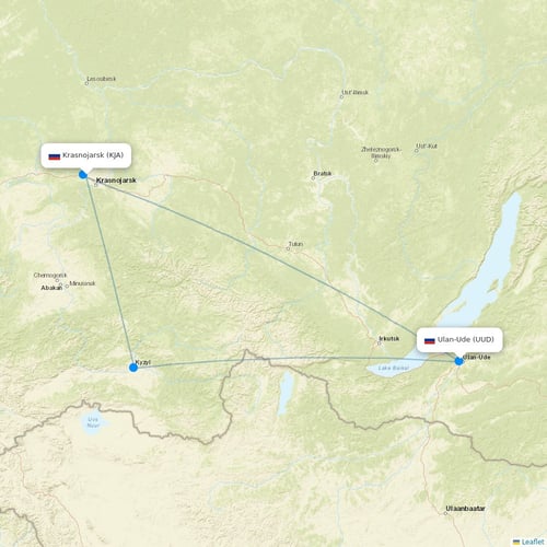 Aurora flights between Krasnojarsk and Ulan-Ude