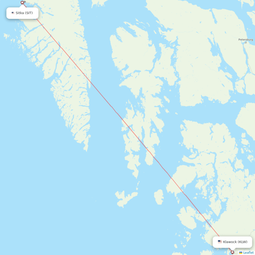 Alaska Seaplanes flights between Klawock and Sitka