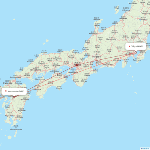 ANA flights between Kumamoto and Tokyo