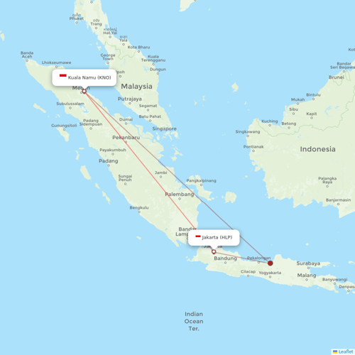 Citilink flights between Kuala Namu and Jakarta