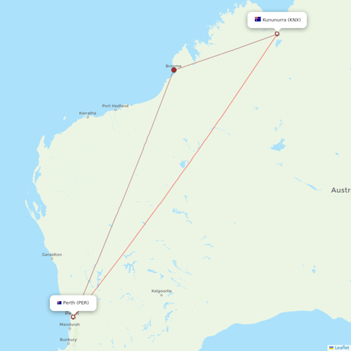 Airnorth flights between Kununurra and Perth