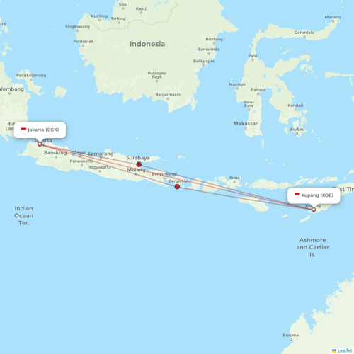 Batik Air flights between Kupang and Jakarta
