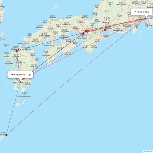 Skymark Airlines flights between Kagoshima and Tokyo