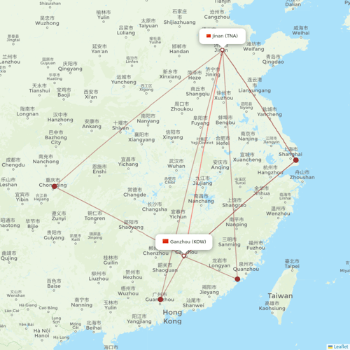 Lucky Air flights between Ganzhou and Jinan