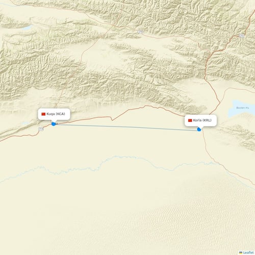 Gestair flights between Korla and Kuqa
