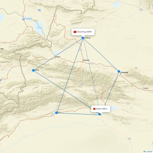Gestair flights between Korla and Karamay