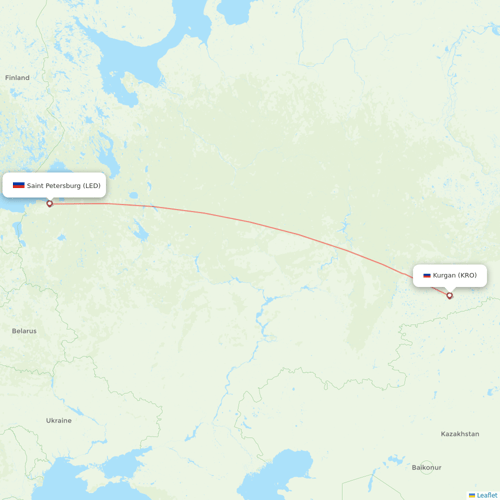 Pegas Fly flights between Kurgan and Saint Petersburg