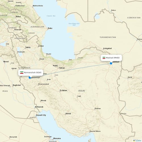 AIS Airlines flights between Kermanshah and Mashad