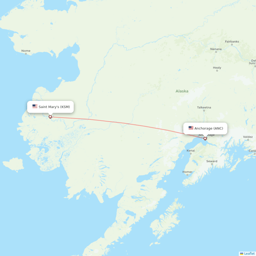 Ravn Alaska flights between Saint Mary's and Anchorage
