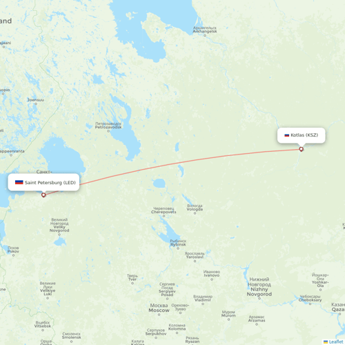 RusLine (Duplicate) flights between Kotlas and Saint Petersburg