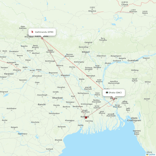 Himalaya Airlines flights between Kathmandu and Dhaka