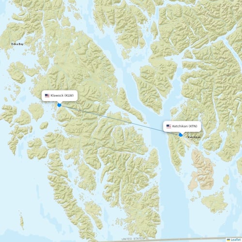 Air Excursions flights between Ketchikan and Klawock