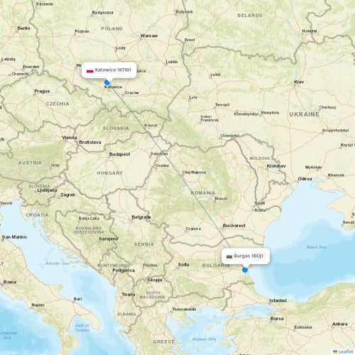 Karinou Airlines  flights between Katowice and Burgas