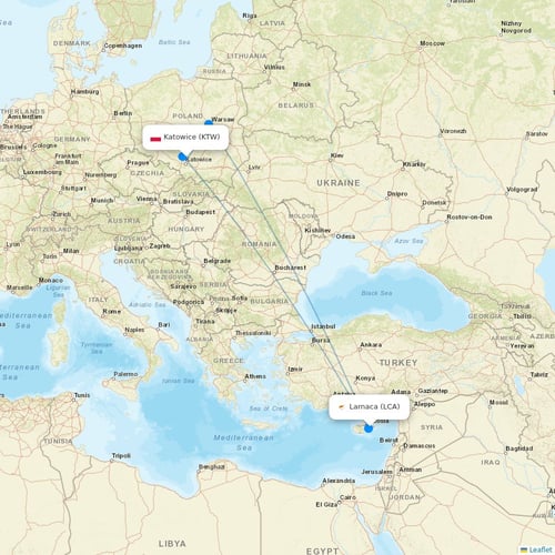 Karinou Airlines  flights between Katowice and Larnaca