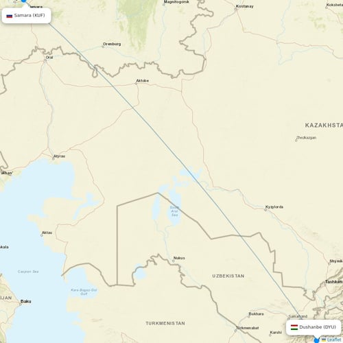 Air Southwest flights between Samara and Dushanbe