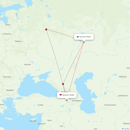 Red Wings flights between Samara and Yerevan