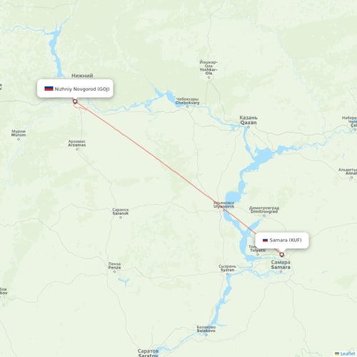 Red Wings flights between Samara and Nizhniy Novgorod