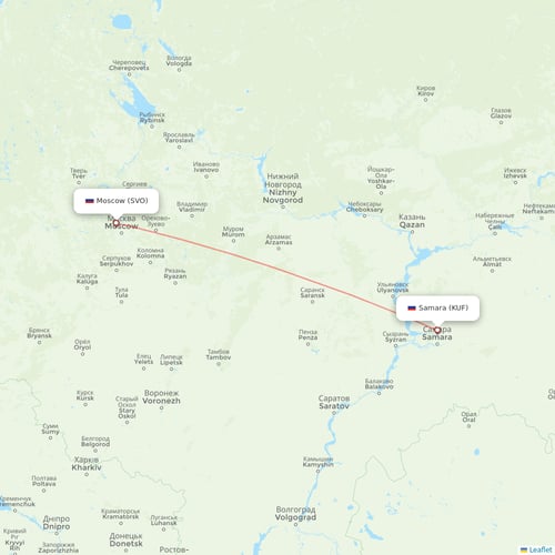 Aeroflot flights between Samara and Moscow