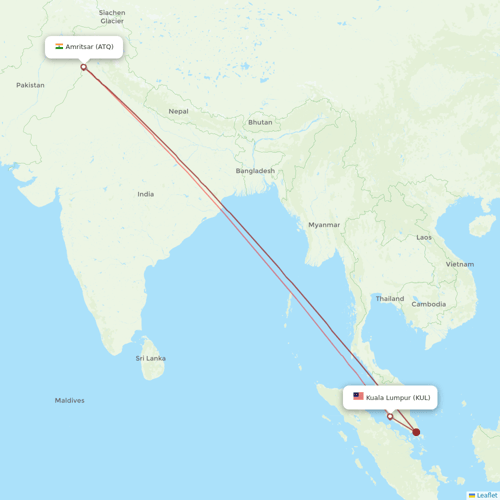 AirAsia X flights between Kuala Lumpur and Amritsar