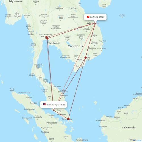 Batik Air Malaysia flights between Kuala Lumpur and Da Nang