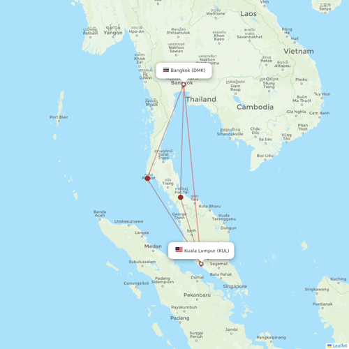 Batik Air Malaysia flights between Kuala Lumpur and Bangkok