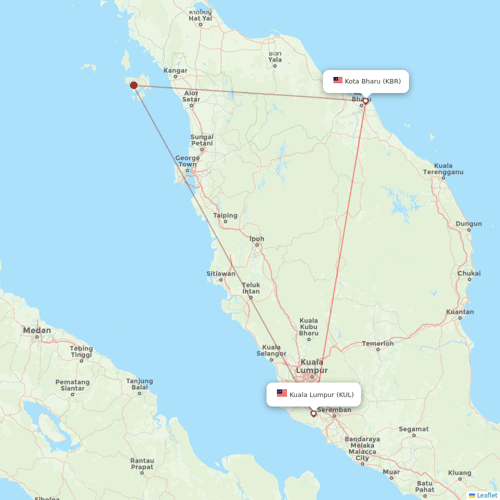 Batik Air Malaysia flights between Kuala Lumpur and Kota Bharu