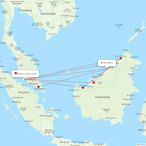 AirAsia flights between Kuala Lumpur and Miri