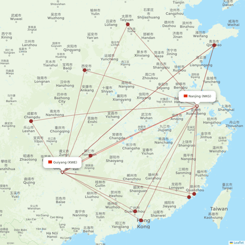 Air Changan flights between Guiyang and Nanjing