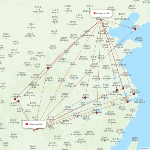 Air China flights between Guiyang and Beijing