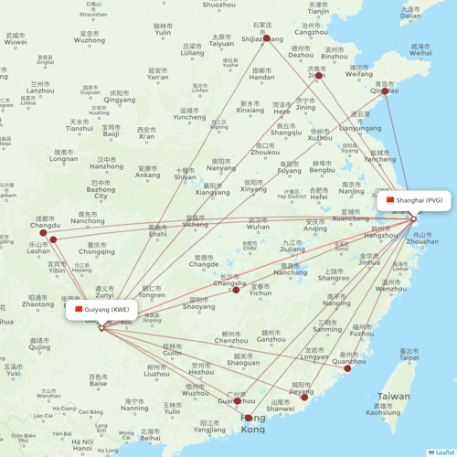 Suparna Airlines flights between Guiyang and Shanghai