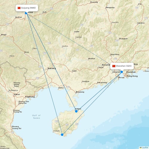Donghai Airlines flights between Guiyang and Shenzhen