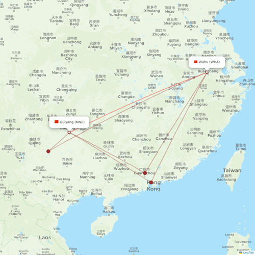 Gestair flights between Guiyang and Wuhu