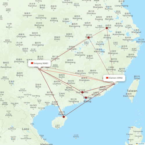 Air Changan flights between Guiyang and Xiamen