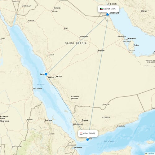 Yemenia flights between Kuwait and Aden