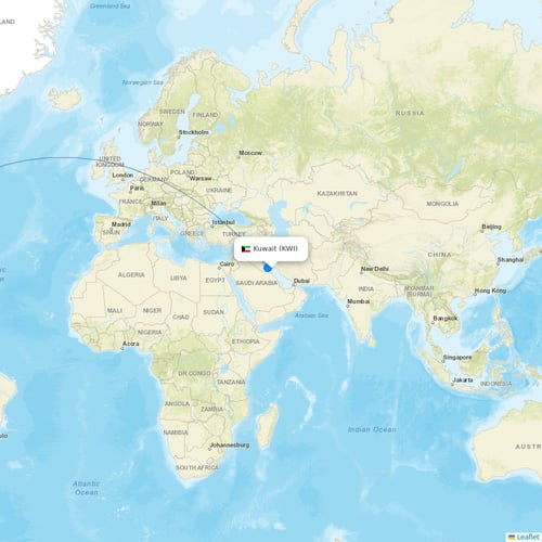 Kuwait Airways flights between Kuwait and New York
