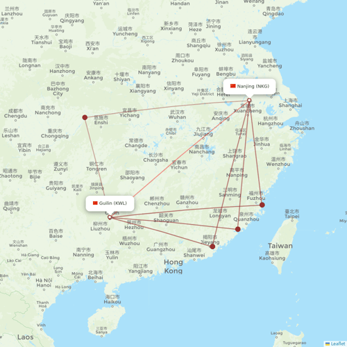 Juneyao Airlines flights between Guilin and Nanjing