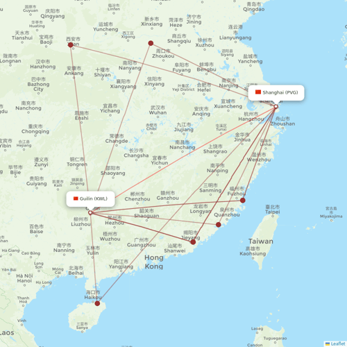 Suparna Airlines flights between Guilin and Shanghai
