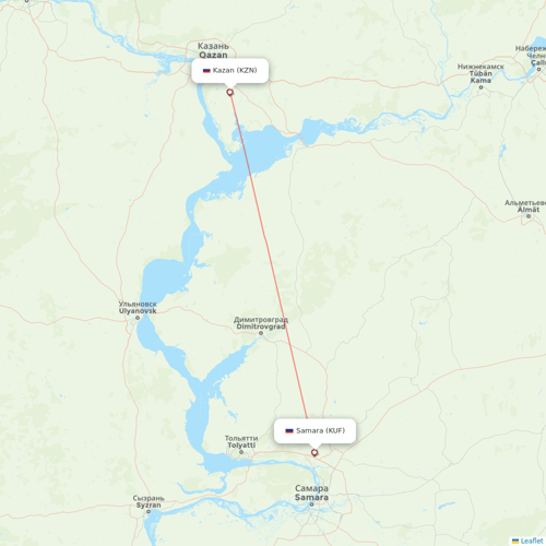 UVT Aero flights between Kazan and Samara