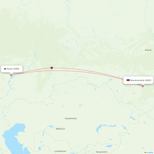 Nordwind Airlines flights between Kazan and Novokuznetsk