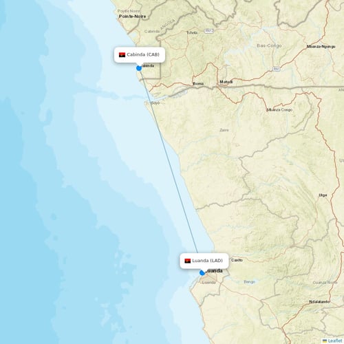 TAME flights between Luanda and Cabinda