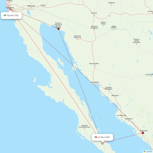 Volaris flights between La Paz and Tijuana