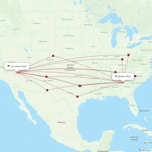 Delta Air Lines flights between Las Vegas and Atlanta