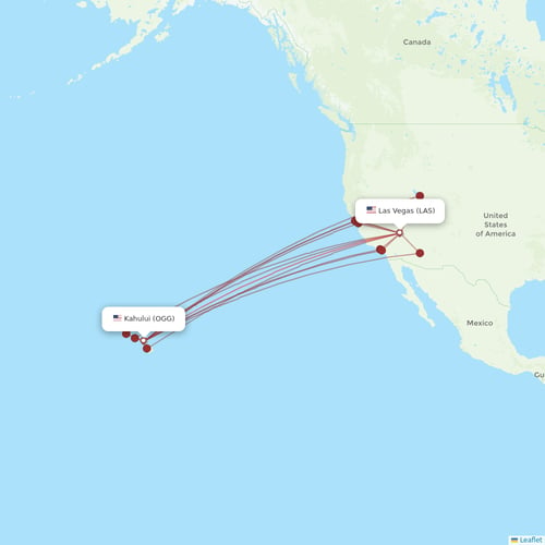 Hawaiian Airlines flights between Las Vegas and Kahului