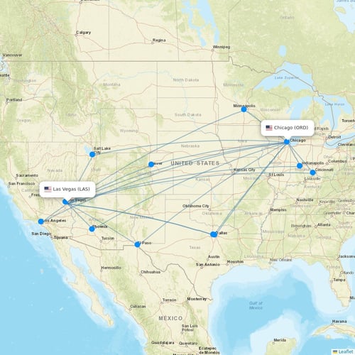Spirit Airlines flights between Las Vegas and Chicago