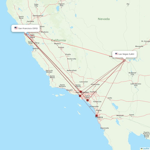Frontier Airlines flights between Las Vegas and San Francisco