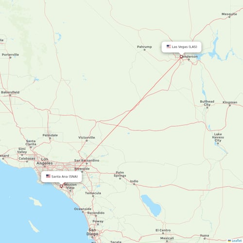 Spirit Airlines flights between Las Vegas and Santa Ana