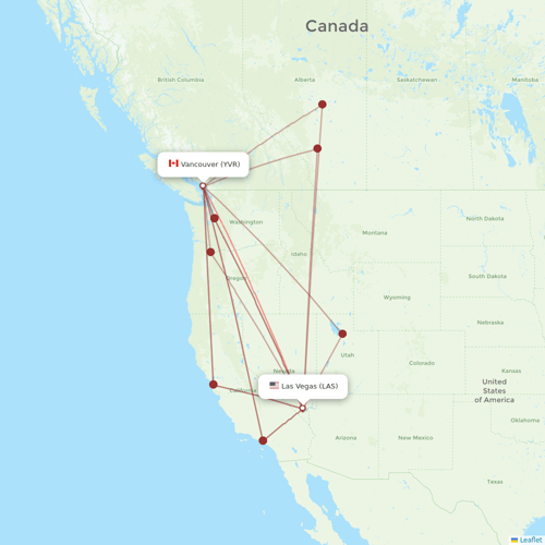 Flair Airlines flights between Las Vegas and Vancouver
