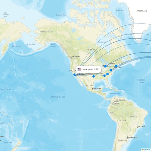 Norse flights between Los Angeles and Rome